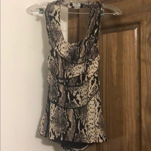 Worthington Snakeskin Halter Top